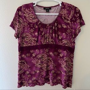 Style & Co- purple/tan blouse, light weight